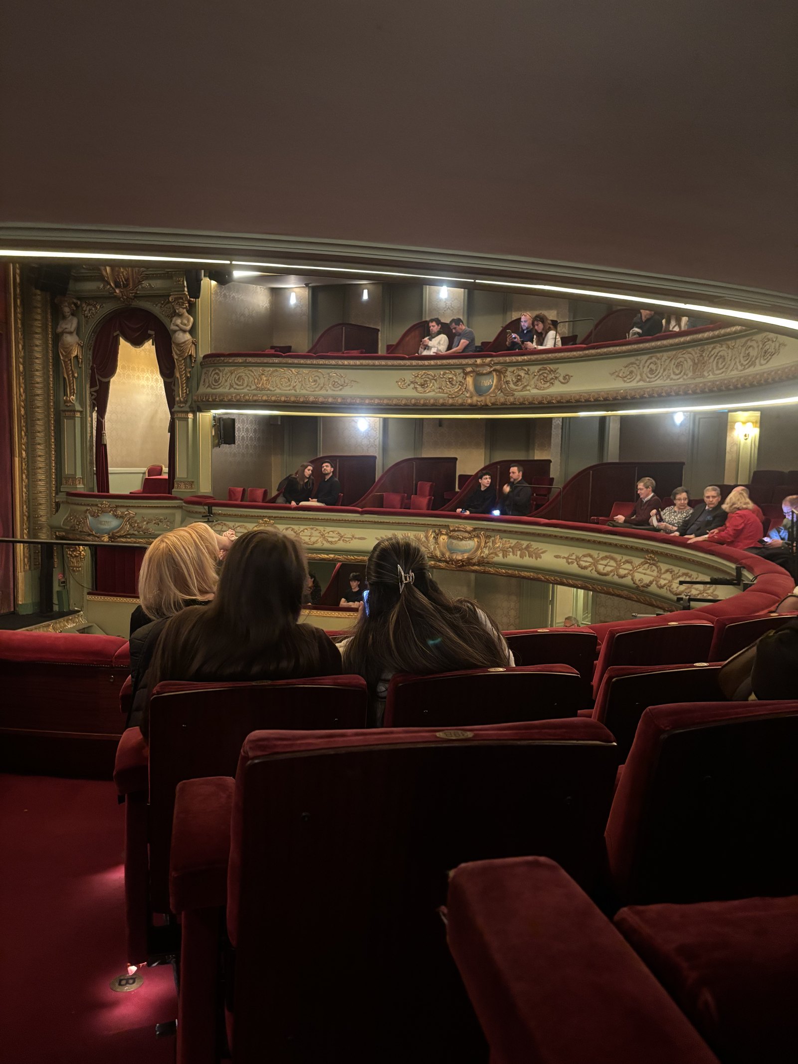 Vue depuis l'arrière de la salle, les balcons du Théâtre Royal du Parc