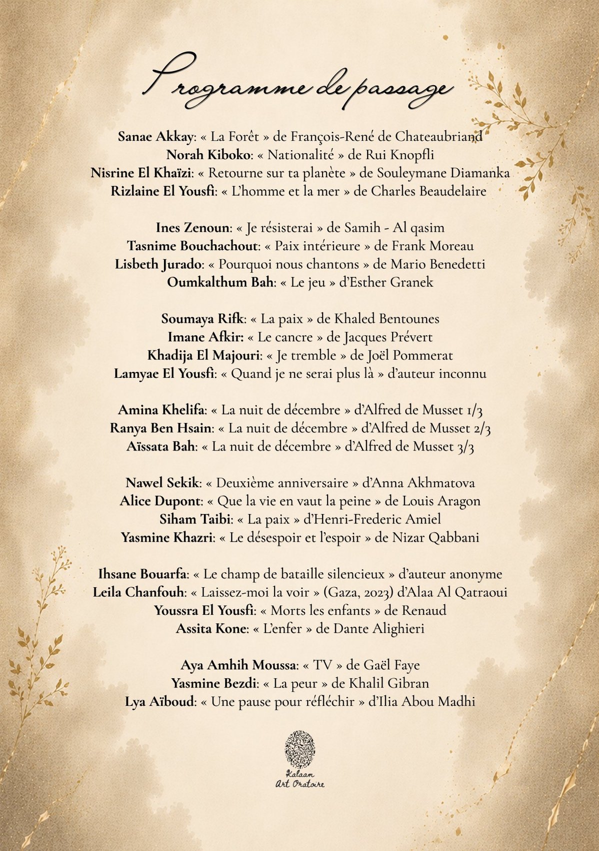 Programme de passage